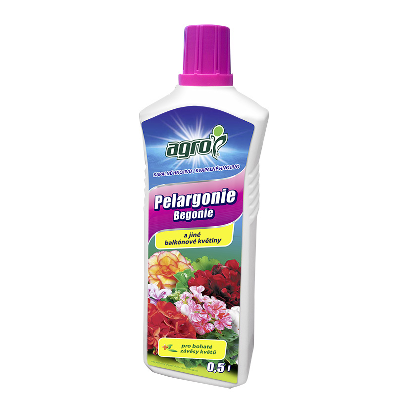 AGRO Kapaln hnojivo pro pelargonie a jin balknov kvtiny 0,5 L