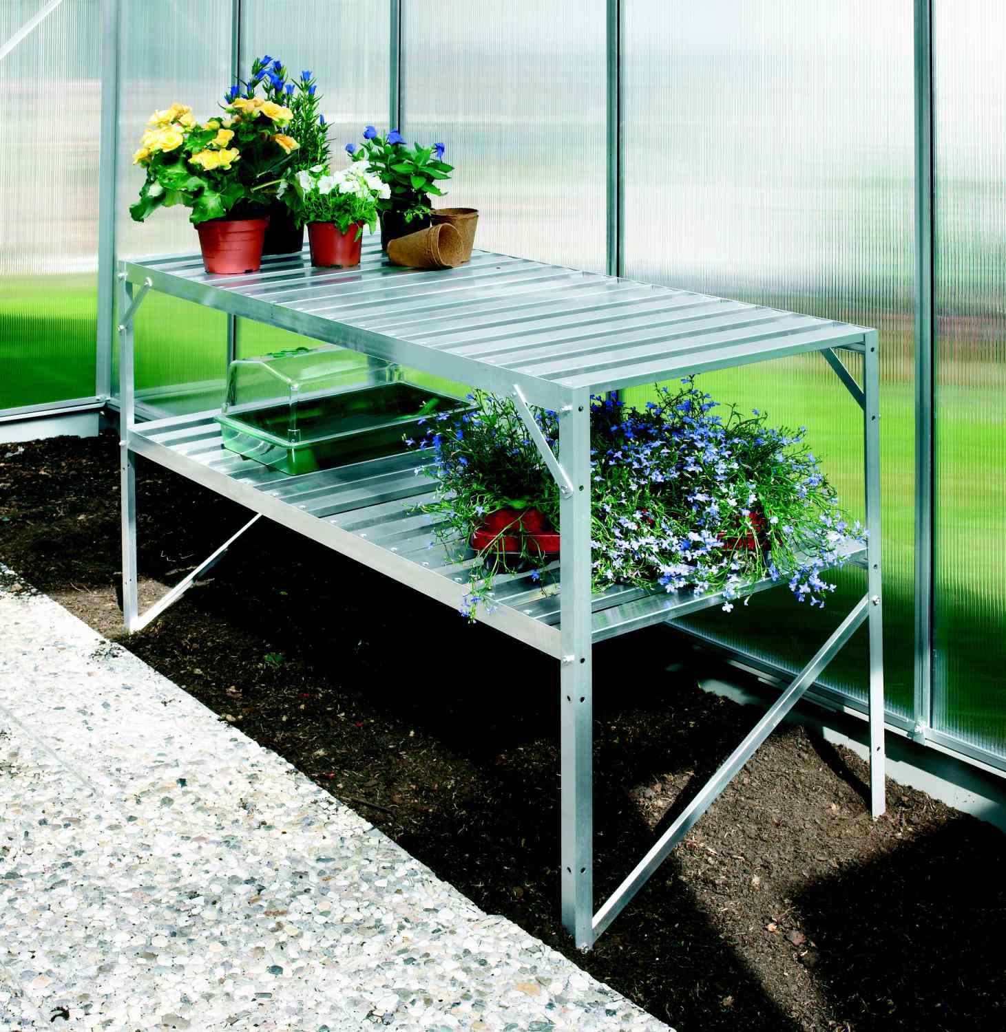 AL regl VITAVIA 120x52 cm dvoupolicov stbrn