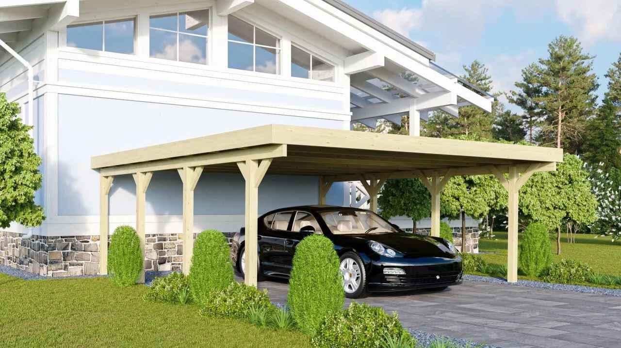 carport KARIBU CLASSIC 2A 61975 ocelov sten plechy