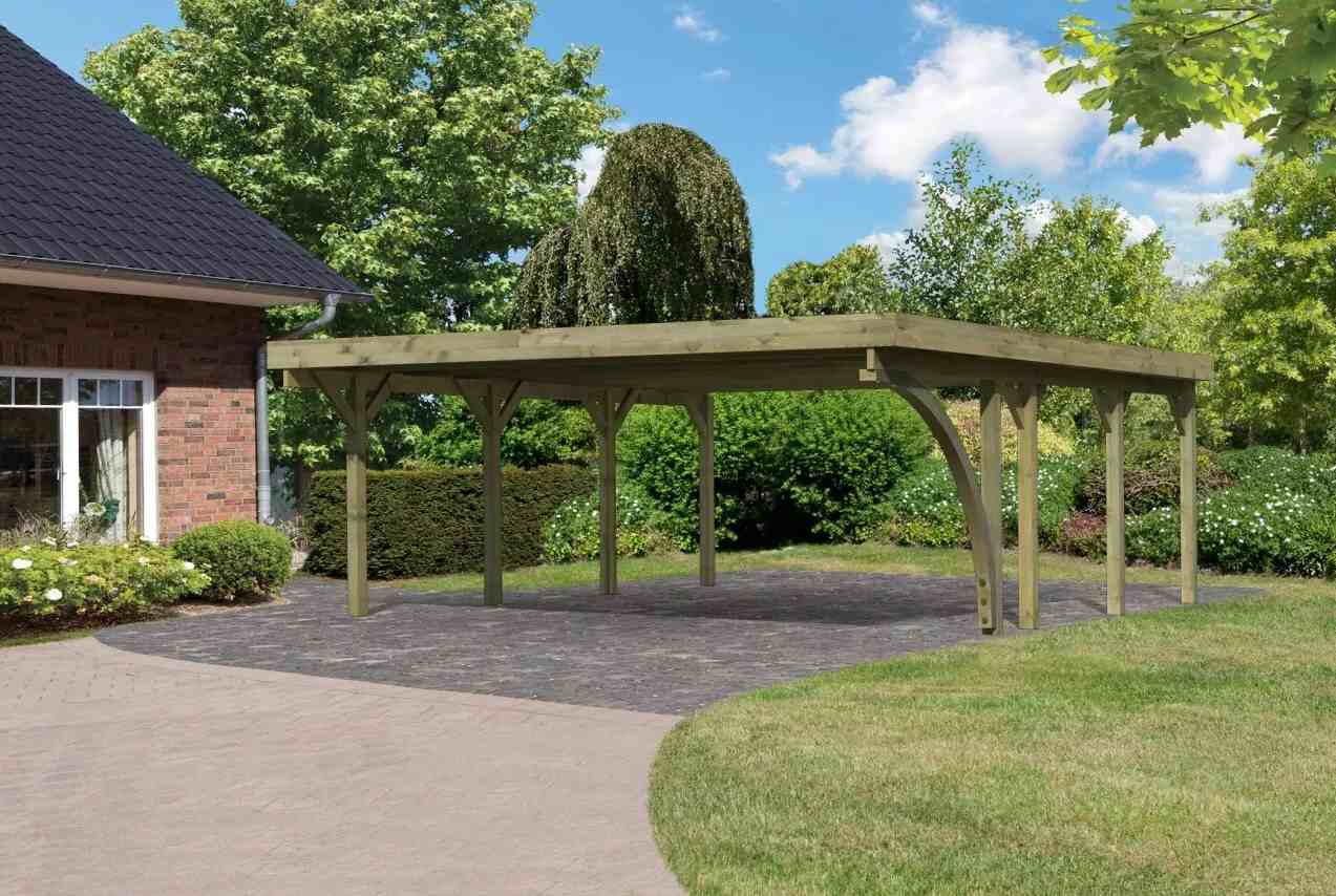 carport KARIBU CLASSIC 2B 61976 ocelov sten plechy