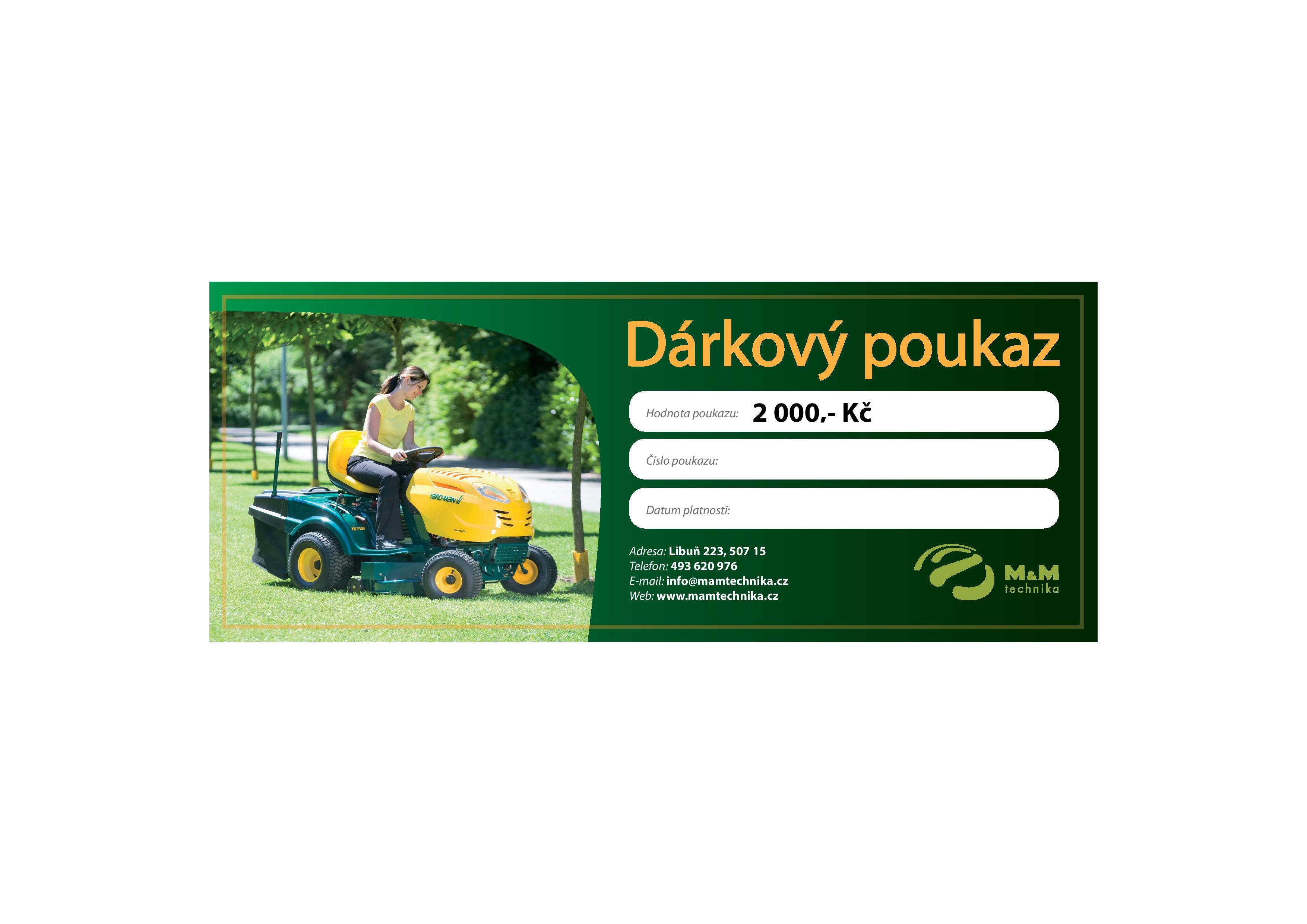 Drkov poukaz v hodnot 2 000,-K