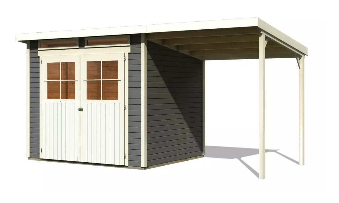 devn domek KARIBU GLUCKSBURG 4 + pstavek 190 cm (83233) ed