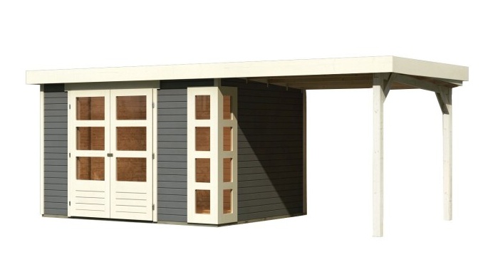 devn domek KARIBU KERKO 5 + pstavek 240 cm (9194) ed