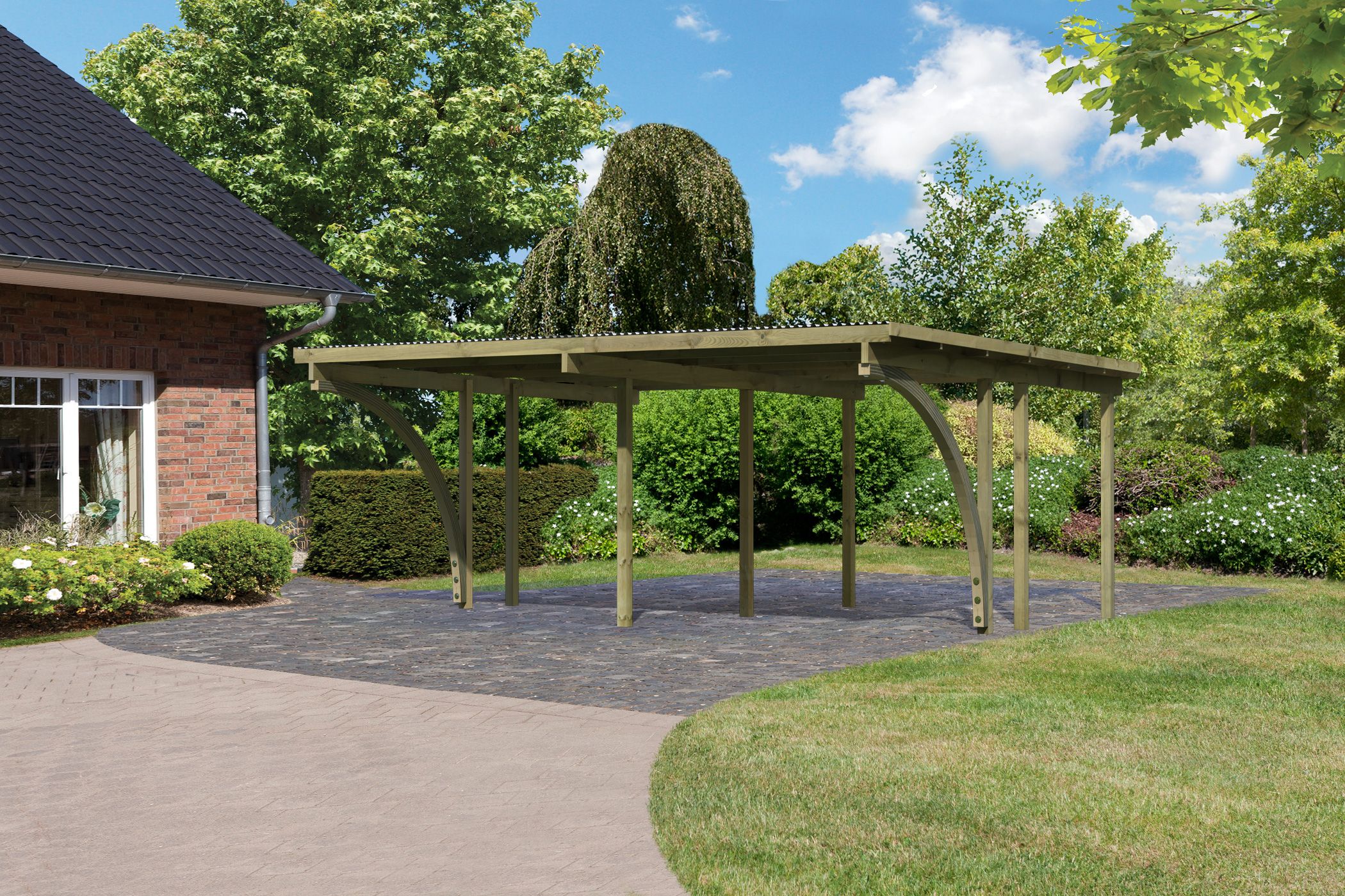dvojit carport KARIBU ECO 1A 62039