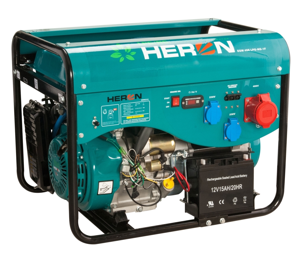 elektrocentrla benznov a plynov (LGP/NG) 13HP/5,5kW (400V) 2x2kW (230V), elektrick start