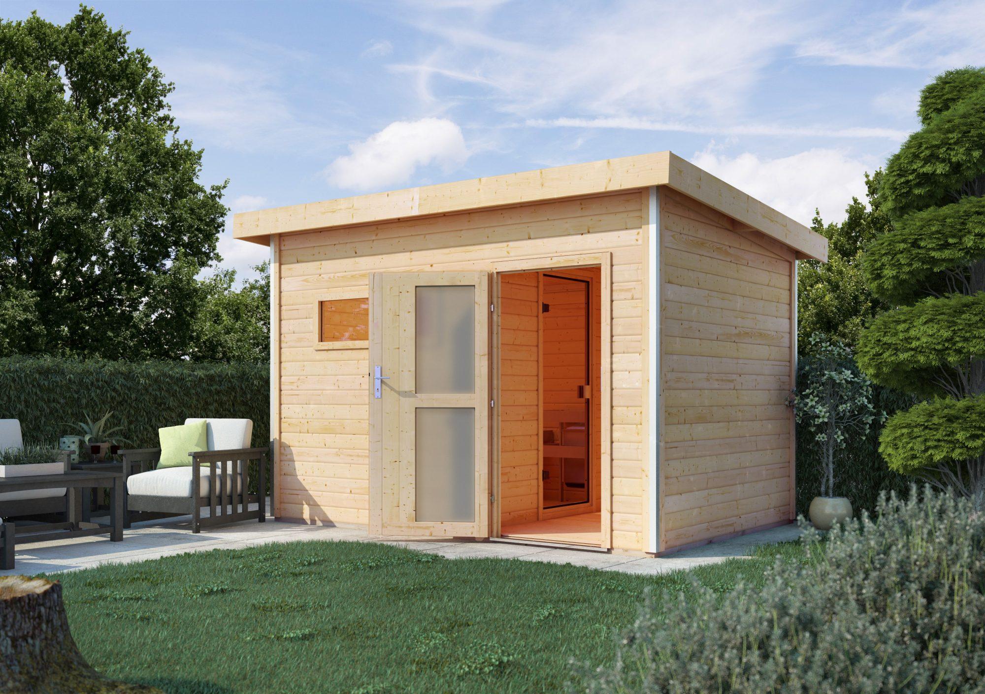 finsk sauna KARIBU SKROLLAN 3 (86308) s pedsn