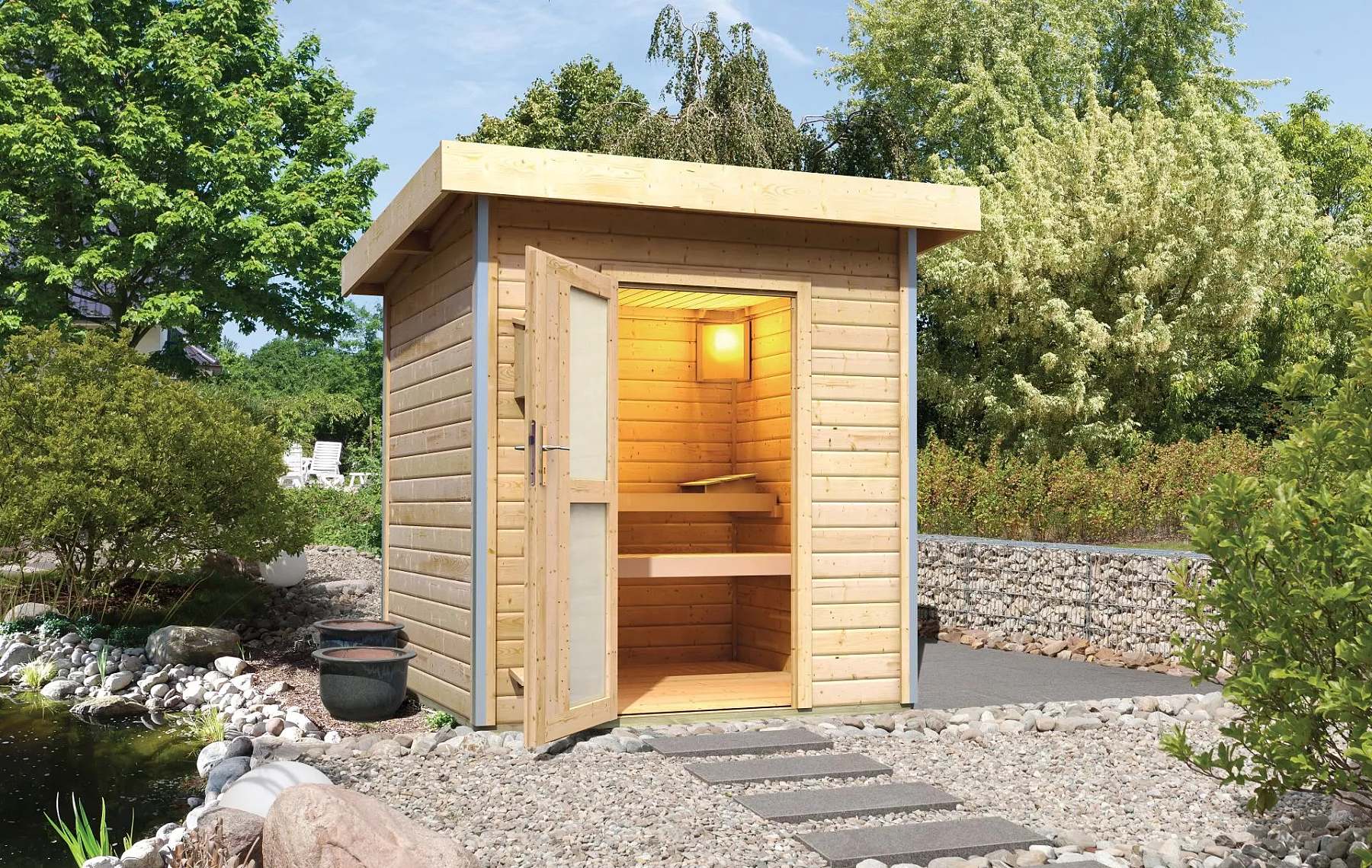 finsk sauna KARIBU TORGE (86172) natur