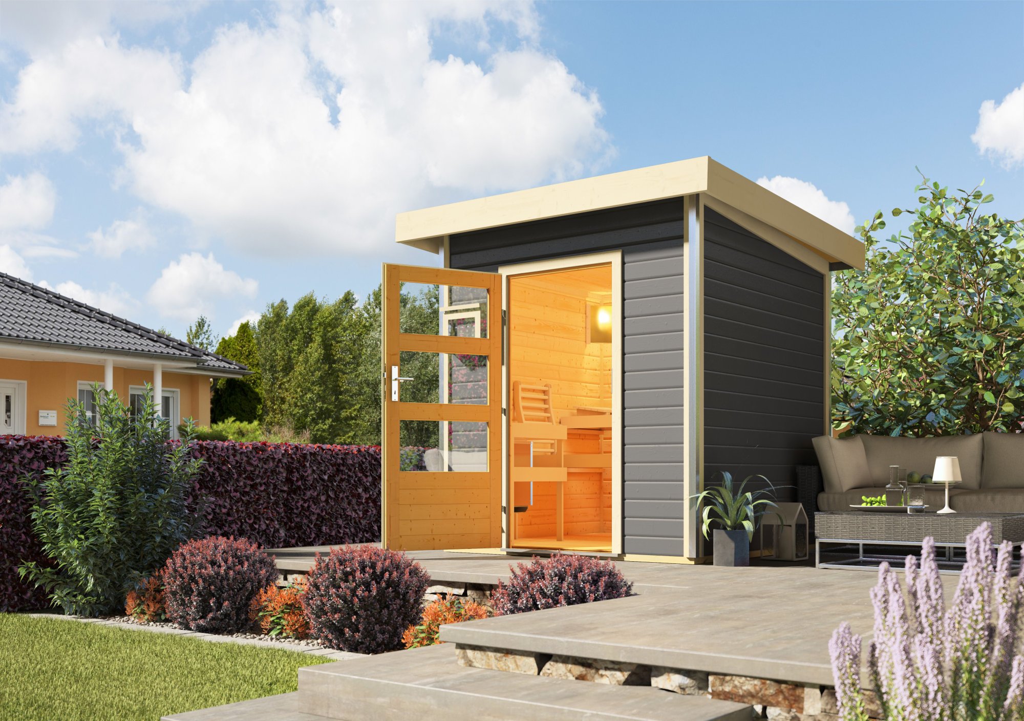 finsk sauna KARIBU TORGE (86187) tm. ed