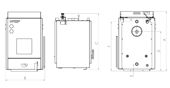 H416EKO-U - ocelov kotel na tuh paliva 16 kW 6