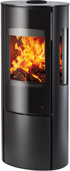 HAAS+Sohn FENIX krbov kamna - 3-sklo, bon obklad+vko plechov, barva ern aspero