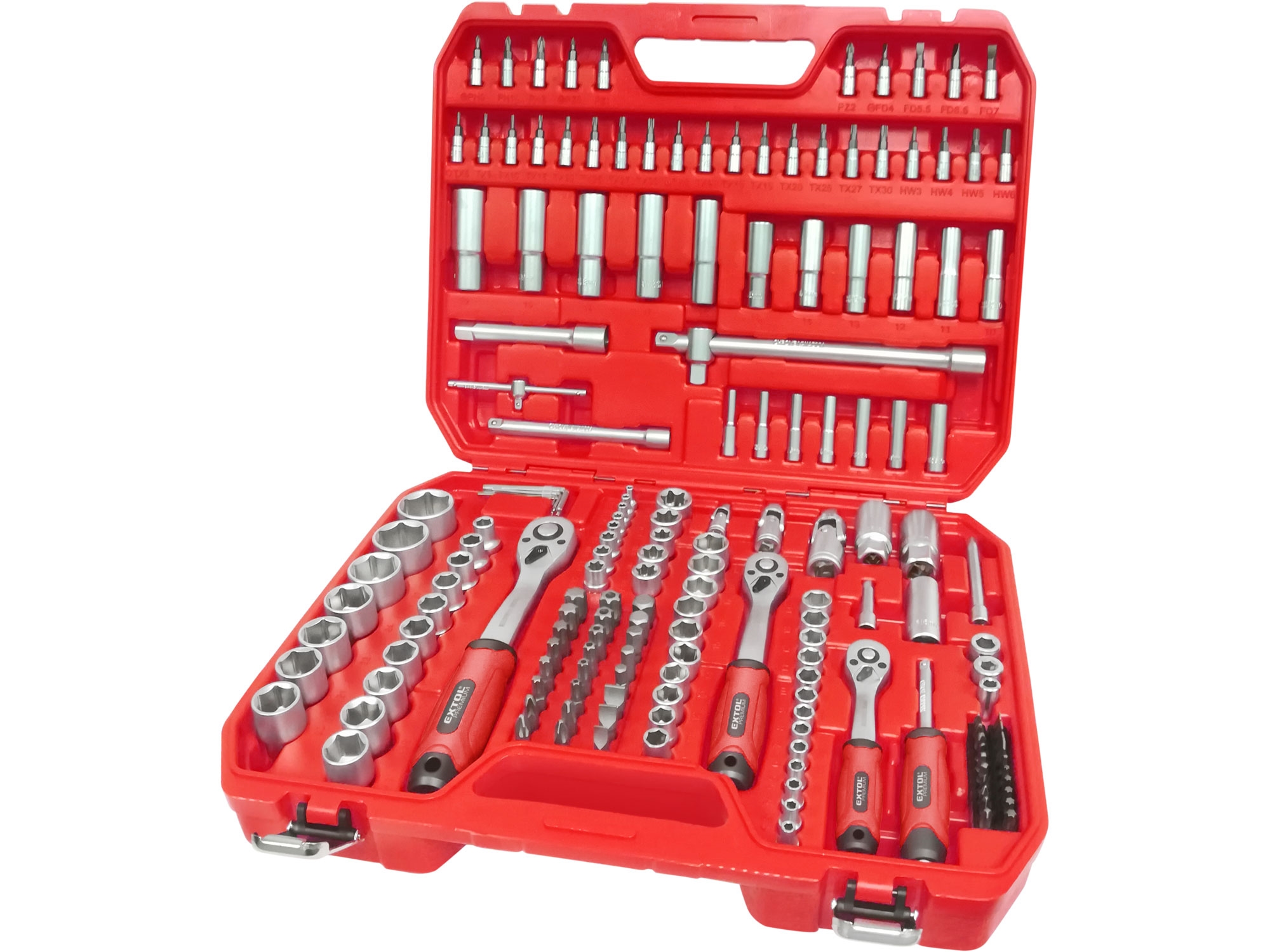 hlavice nstrn, sada 172ks, 1/4', 3/8' a 1/2', CrV