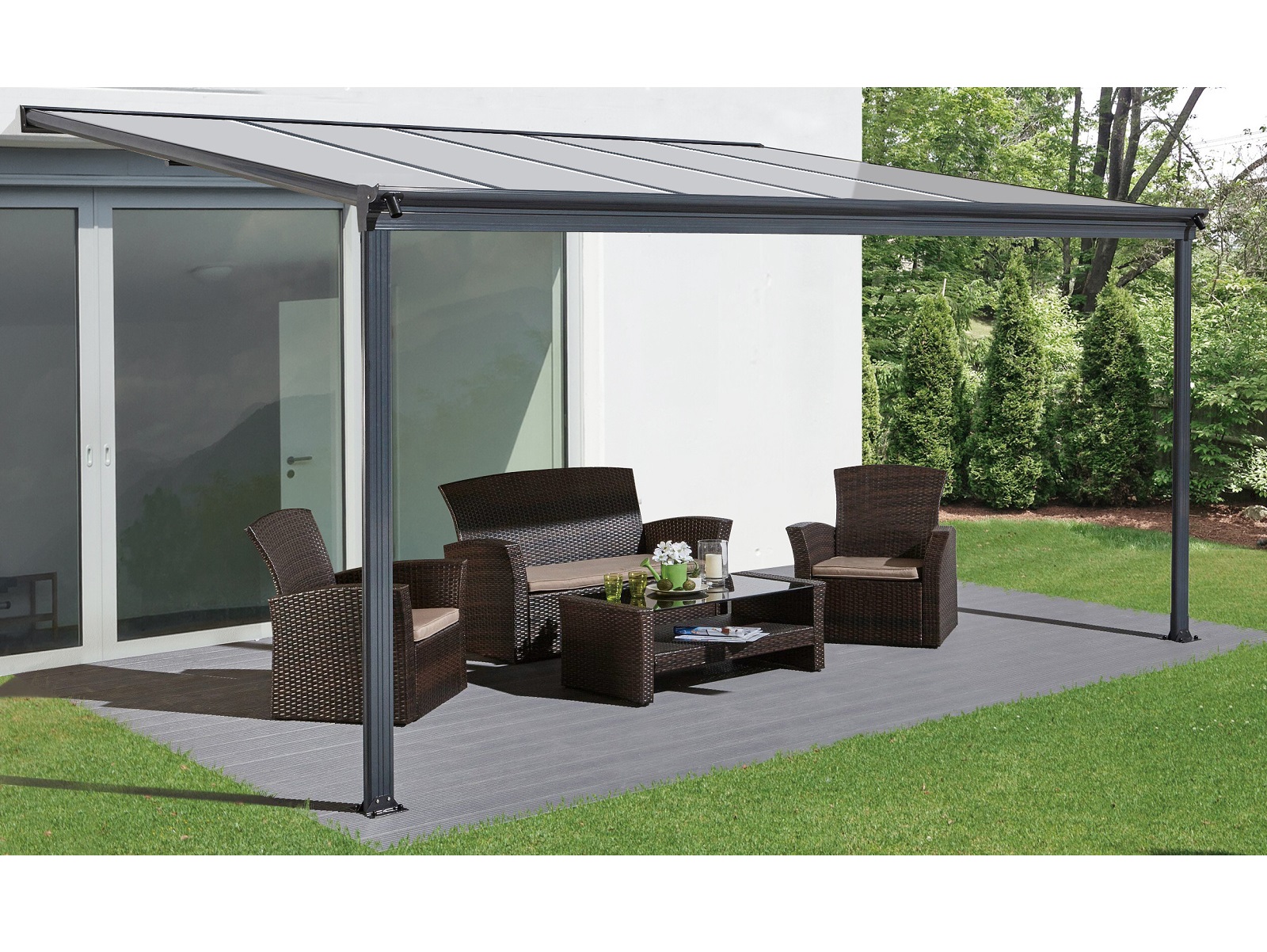 hlinkov pergola LANITPLAST WALL 33 antracit + ir PC