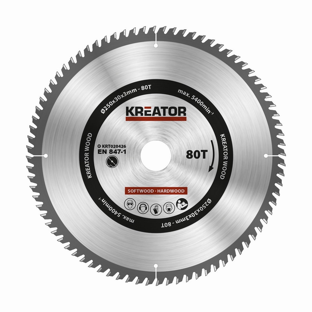 KRT020426 - Pilov kotou na devo 250mm, 80T