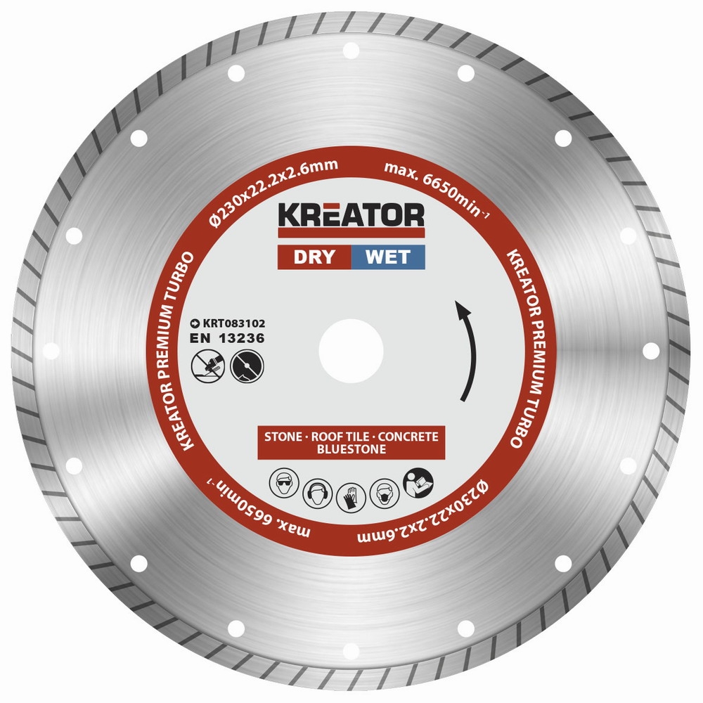 KRT083102 - Diamantov kotou celoobvodov 230mm PREMIUM TURBO