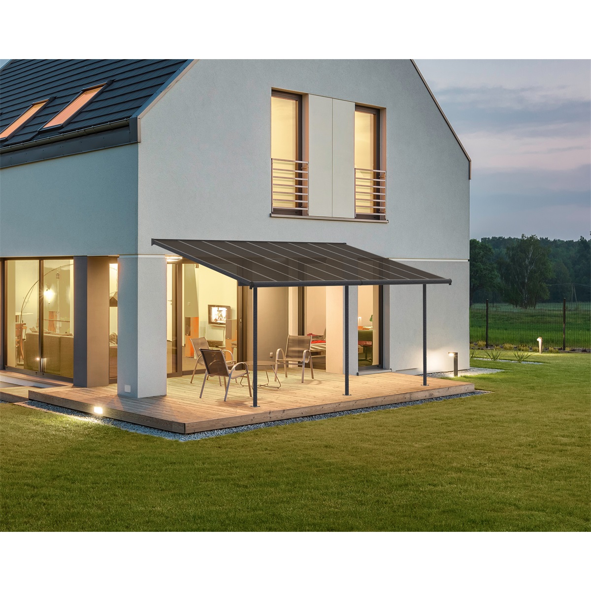 Palram Capri 5400 antracit 3 x 5,46 - hlinkov (montovan) pergola