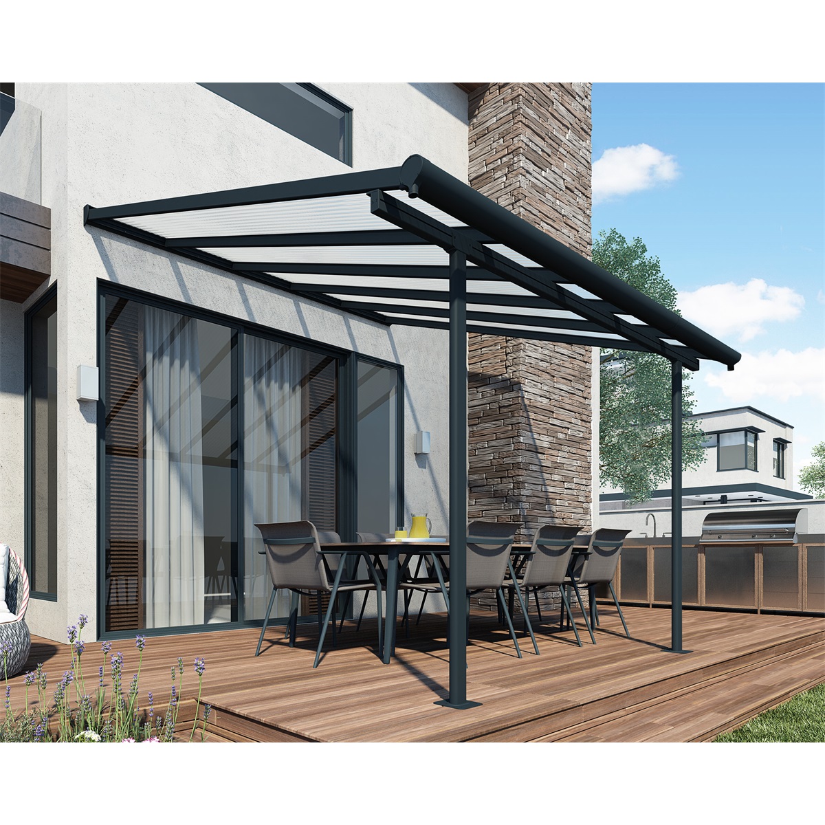 Palram Sierra 3000 antracit 3 x 3 - hlinkov (montovan) pergola