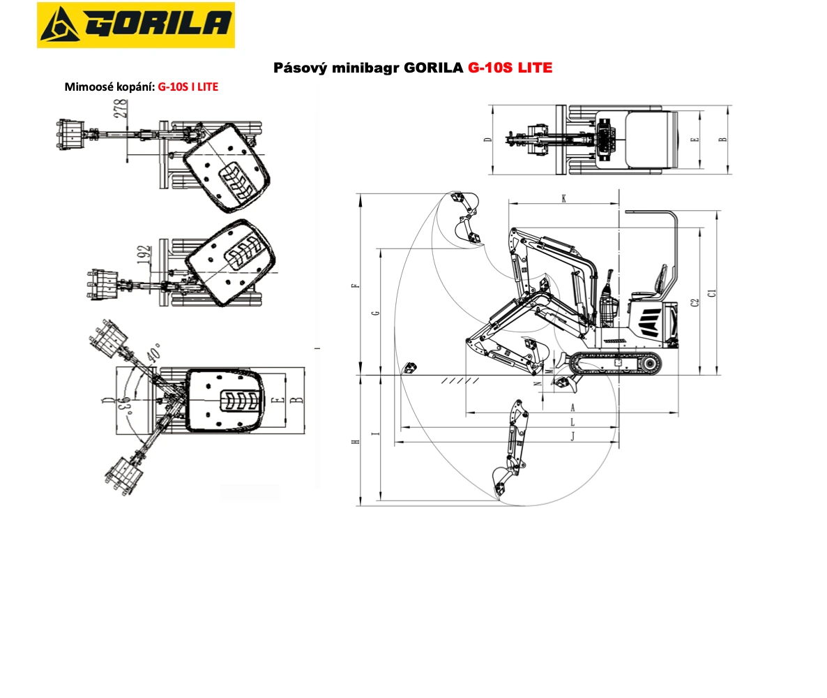 Psov minibagr GORILA G10S I LITE  1