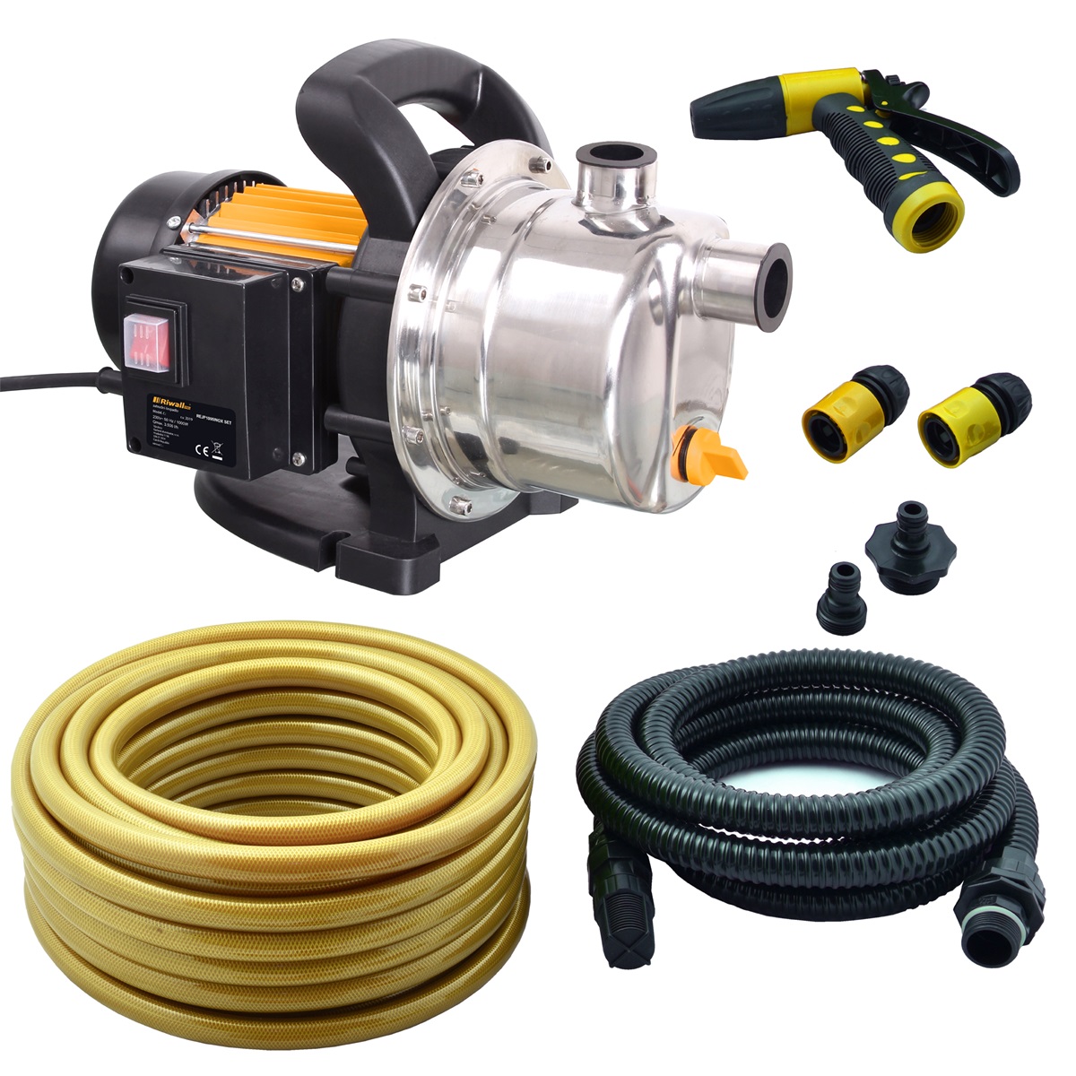 Riwall PRO REJP 1000 INOX SET - zahradn proudov erpadlo 1000 W s psluenstvm