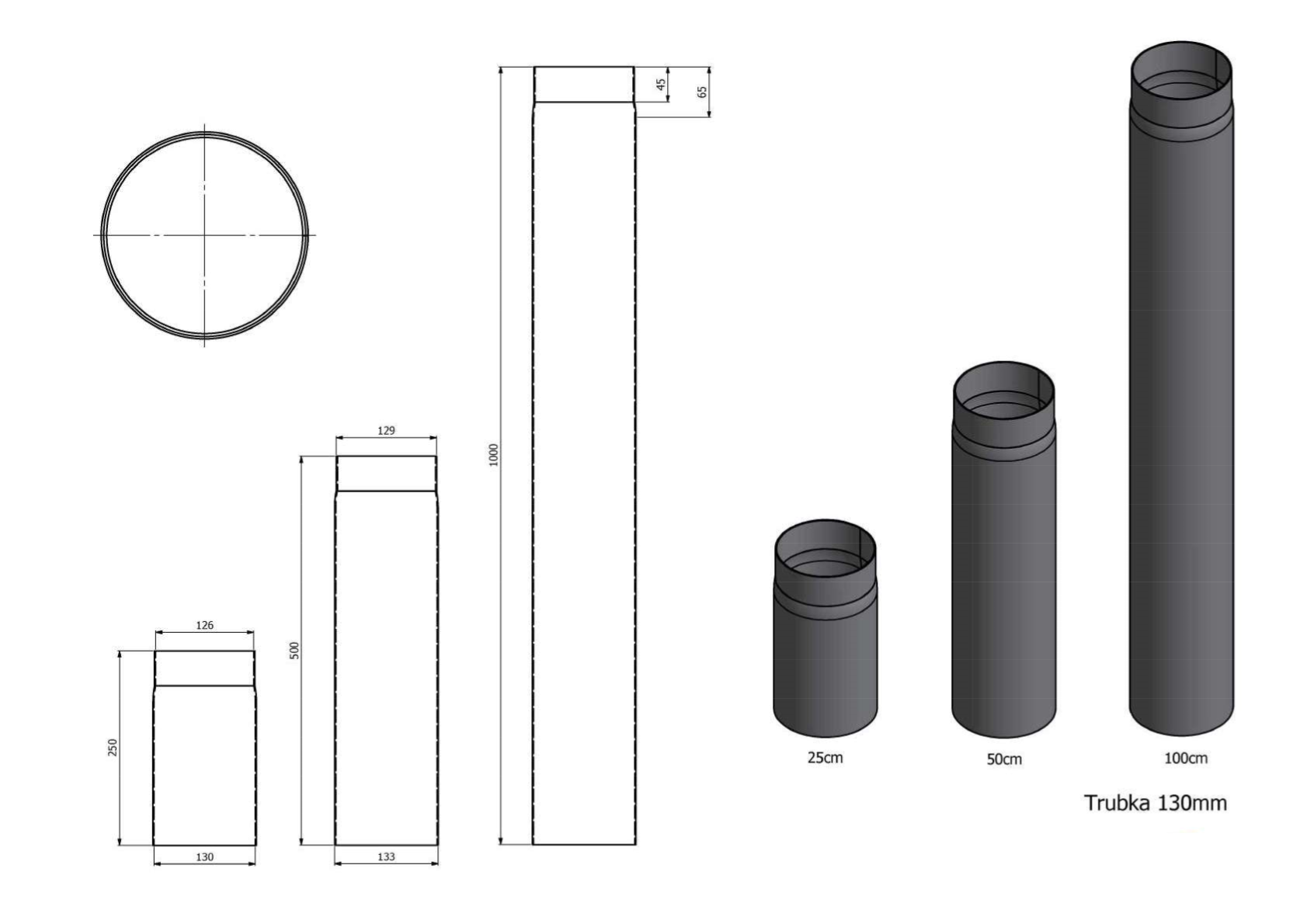 Sada kouovod 130 mm, SET 130-01 1