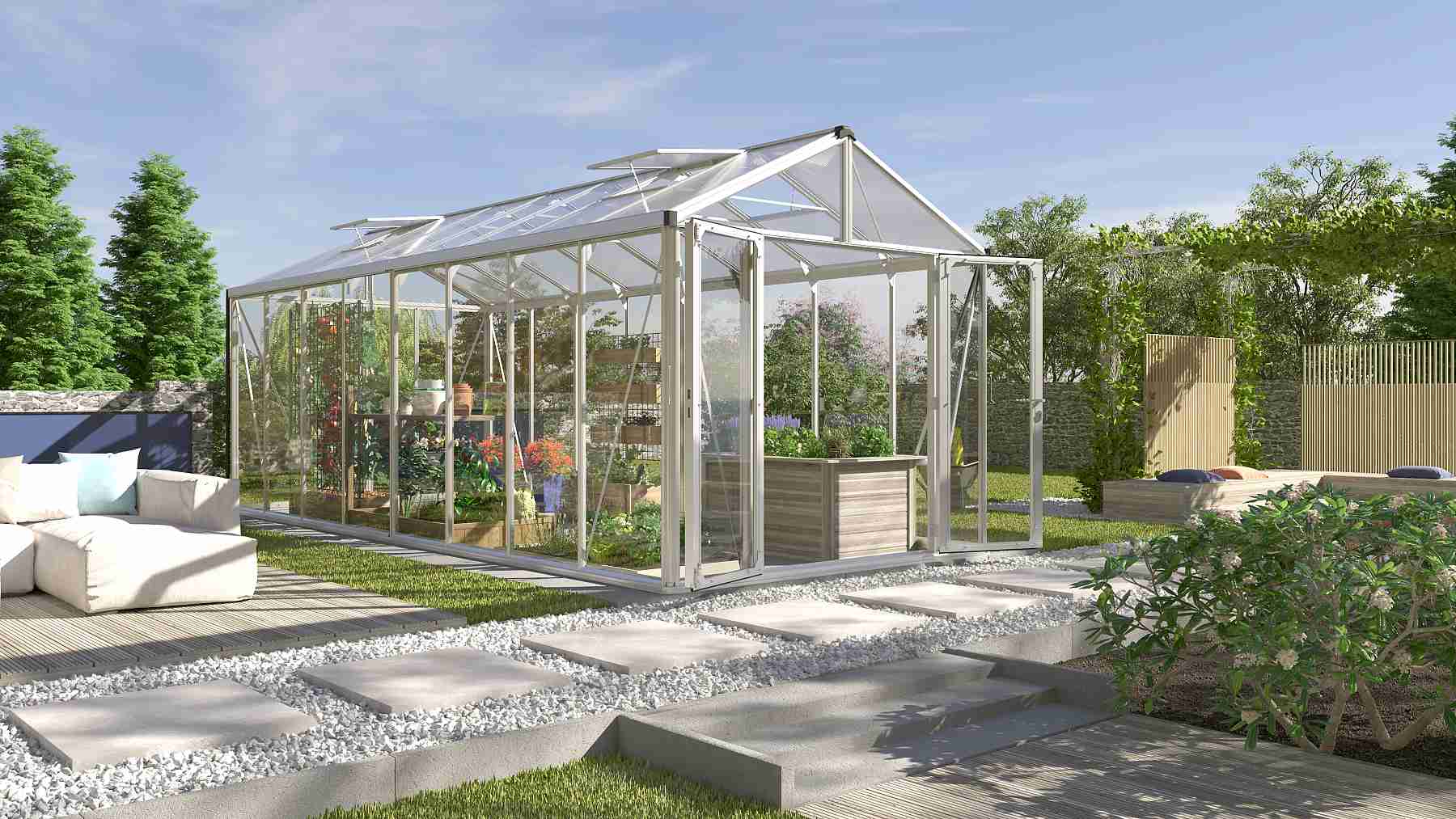 sklenk VITAVIA ZEUS COMFORT 15700 sklo 3 mm + PC 10 mm stbrn