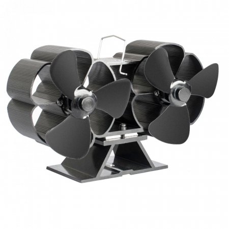 Ventiltor na kamna FLAMINGO dvouhlav, ern