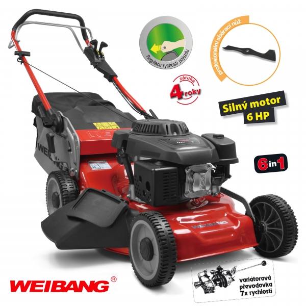 Weibang WB 506 SCV 6in1 RL - benznov sekaka s variabilnm pojezdem + DREK