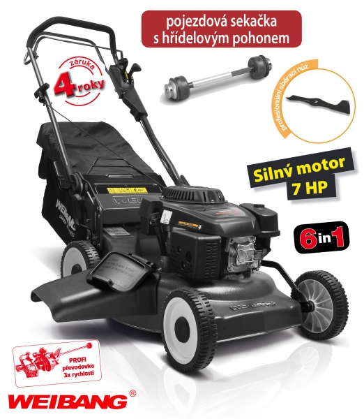 Weibang WB 537 SCV 6in1 - pojezdov sekaka s hdelovm pohonem + DREK