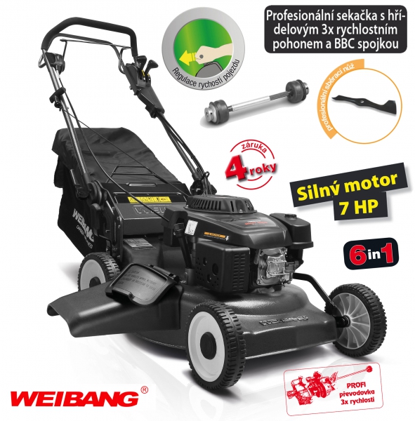 Weibang WB 537 SCV BBCPRO - profesionln sekaka s hdelovm 3x rychlostnm pohonem a BBC spojkou + DREK