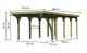 carport KARIBU CLASSIC 3B 61971 ocelov sten panely 2