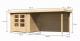 devn domek KARIBU ASKOLA 3 + pstavek 280 cm vetn zadn stny (9173) natur 1