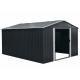 Riwall PRO RMSA 12x10 Anthracite - zahradn domek kovov 3 x 3,7 m se sedlovou stechou antracit 3