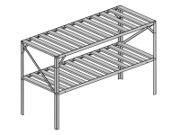 AL regl LANITPLAST 130x50 cm dvoupolicov stbrn GSB2