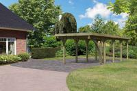 carport KARIBU CLASSIC 3B 61971 ocelov sten panely