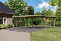 carport KARIBU CLASSIC 3B 61979 ocelov sten plechy