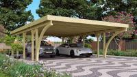 carport KARIBU CLASSIC 3C 61980 ocelov sten plechy