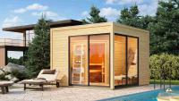 finsk sauna KARIBU TERNING 3B (92739) s pedsn natur