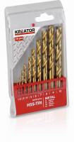 KRT012102 - 10 ks HSS Vrtk do kovu TIN SET 1-10 mm