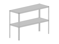 ocelov regl LANITPLAST 115x40 cm dvoupolicov stbrn GSD2