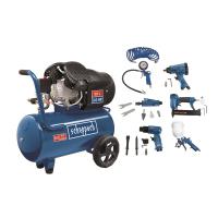 Scheppach HC 55 DC SET - olejov dvouvlcov kompresor 10 bar se vzdunkem 50 l a psluenstvm